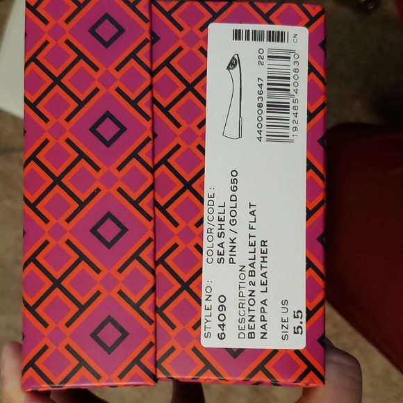Tory Burch Benton 2 Ballet Flat Seashell Pink Nappa Leather only worn twice - Picture 2 of 3
